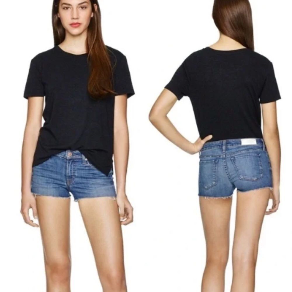 Aritzia Raw Hem High-Waist Denim Jean Shorts 26 - Picture 8 of 8